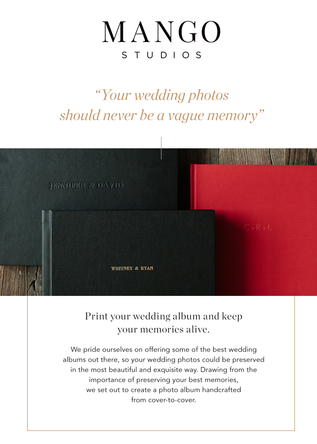 Why you should invest in a printed Mango Studios wedding album