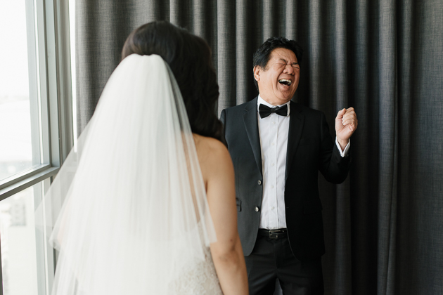 Father-daughter reveal on a wedding day