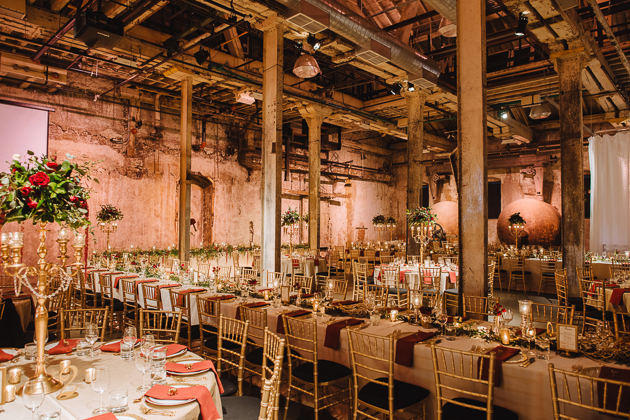 Fermenting Cellar Toronto Wedding Photographer. Idustrial chic and romantic wedding venue with exposed structural beams.