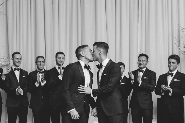 First kiss! Elegant Four Seasons Hotel wedding