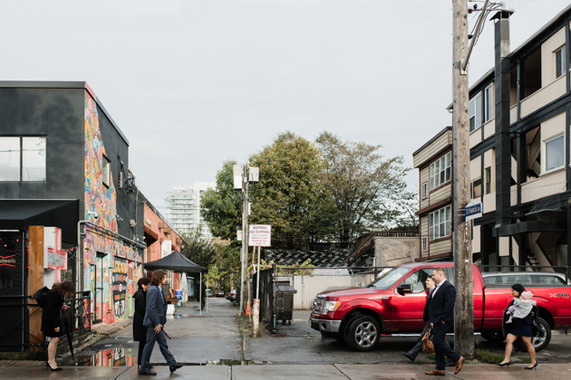 Rain on wedding day at this Only One Gallery wedding