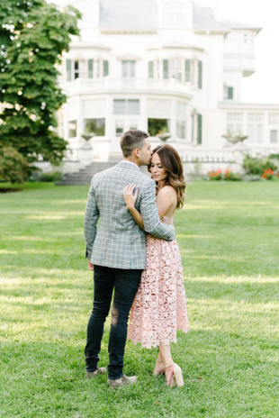 Romantic engagement photos at Spadina Museum