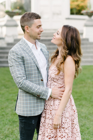 Romantic engagement photos at Spadina Museum