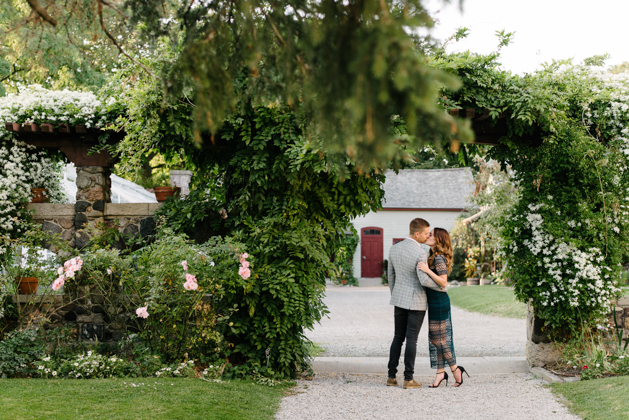 Romantic engagement photos at Spadina Museum